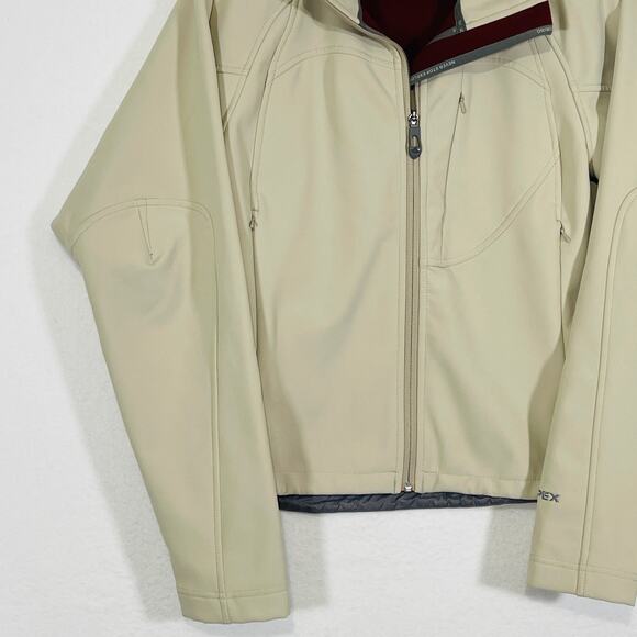 The North Face Softshell Apex Lightweight Jacket Women Medium Cream Fleece Lined - Picture 3 of 11